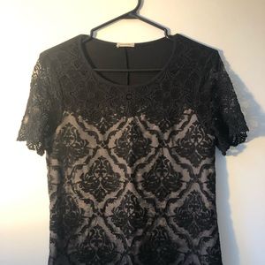 Black embroidered dress